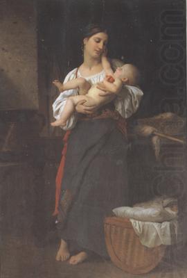 First Caresses (mk26), Adolphe William Bouguereau